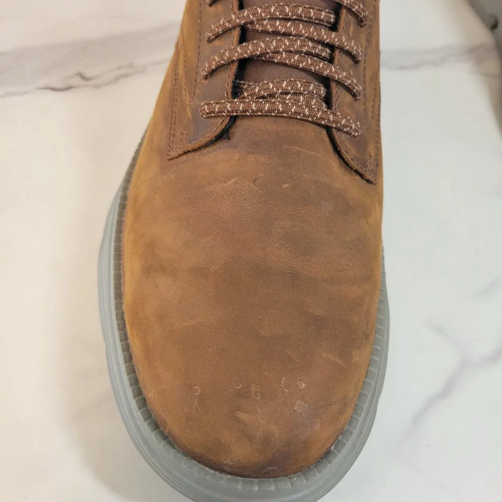 Skechers Slip-ins Garza Gervin Mens 10 Brown Leather Sneakers 205046